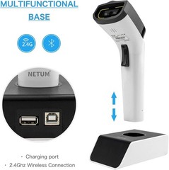 Bluetooth Wireless 1D Barcode Scanner Hands Free CCD Reader Stand DS5000