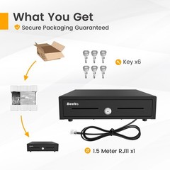 16″ Heavy Duty Cash Drawer Auto Open – 5 Bill/5 Coin, Emergency Switch, RJ11/12