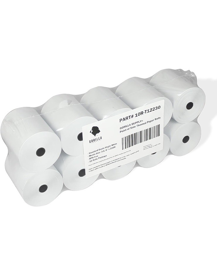3 1/8″ x 230′ Thermal Paper POS Cash Registers Receipt Paper Roll 80mm 10 Rolls