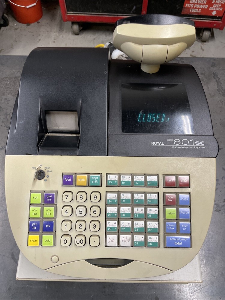 Royal Alpha 601 SC Cash Management Register Full Keys Powers Up Error Screen #2