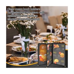 Cinnvoice 48 Pcs Restaurant Menu Covers 8.5 x 11 Inch Book Style 3 Page 6 Vie…