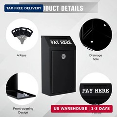 Sumerfnt Locking Cash Box with Slot, Metal Money Donation Box with Lock and 4 Ke