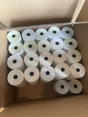 3″ x 90′ Receipt Paper 65 Rolls POS Cash Register 2 Ply Carbonless White Yellow