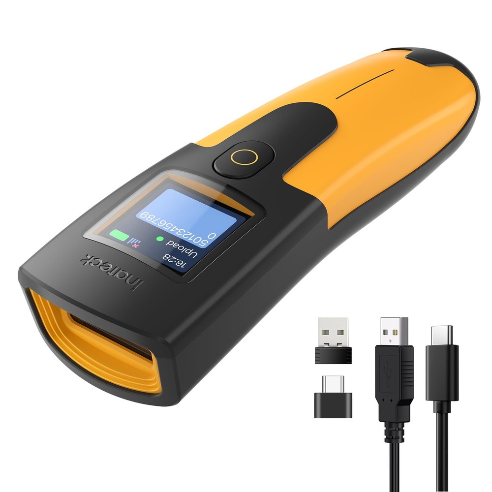 Inateck 2D Wireless Barcode Scanner 1.4 Tft Screen Portable Bluetooth Barcode