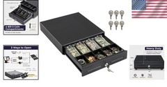 13″ Cash Register Drawer with 4 Bill 5 Coin Tray – Black