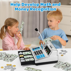 Calculator Cash Register Toy Gift for Kids Age 3, 4, 5, 6, 7, 8+ Year Old, 103