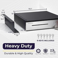 16″ Manual Push Open Cash Register Drawer | Free Shipping