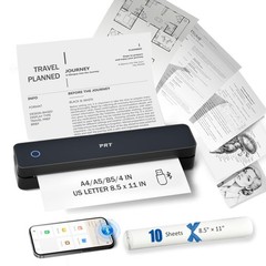 PRT Inkless Portable Printer, Wireless Thermal Printer for Travel Support 8.5…
