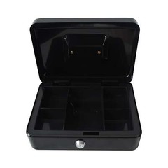 Basic Metal Cash Box with Cash Tray and Key Lock