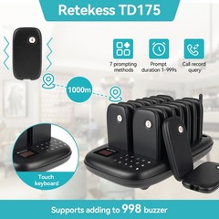 Retekess TD175 Restaurant Pager System Queuing 16 Beeper Food Truck Cafe Eatery