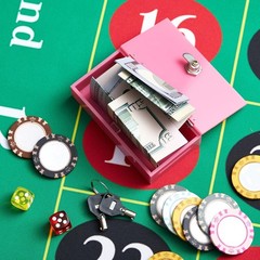 1 Pack Acrylic Money Bank Box for Gambler, Winners Portable Safe Casino Money Po