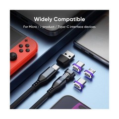 240W Magnetic Charging Cable ，180°Rotating USBC to USB C Magnet… U