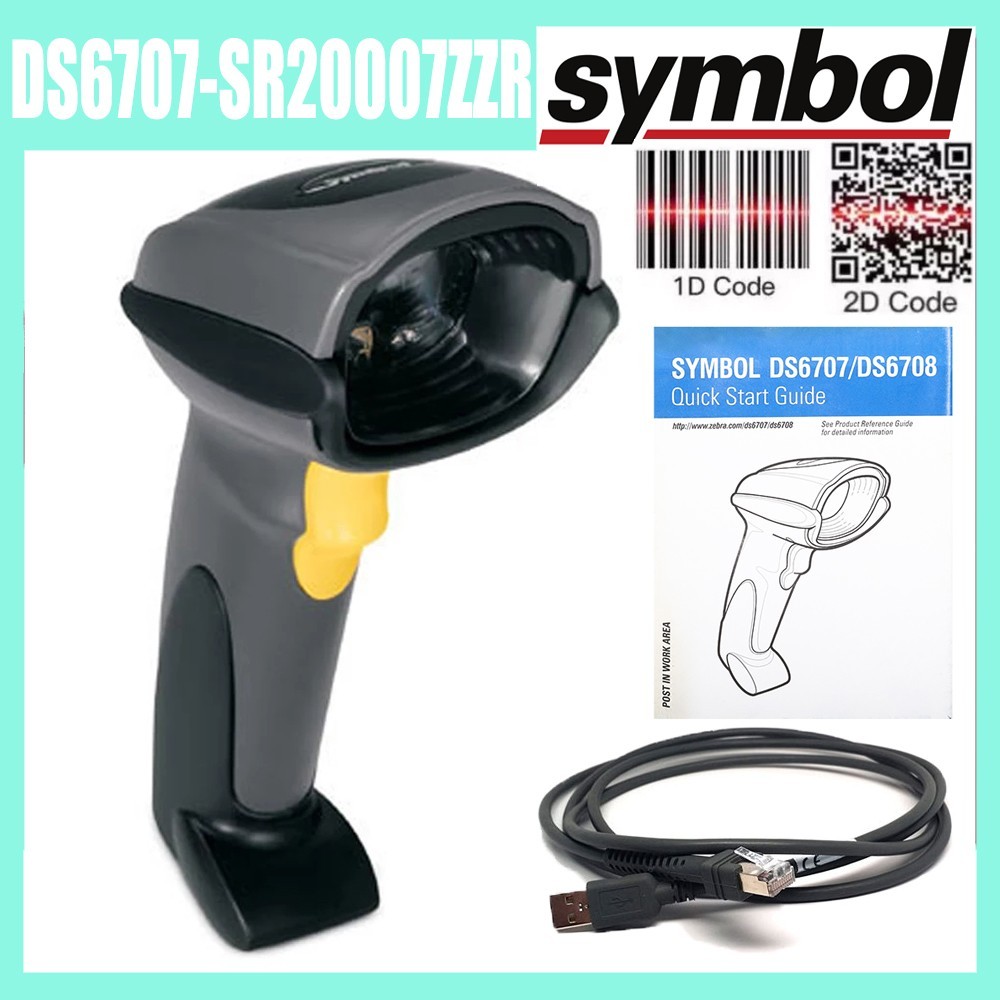 Symbol DS6707-SR20007ZZR Handheld 1D 2D Barcode Scanner With USB Cable US Stock