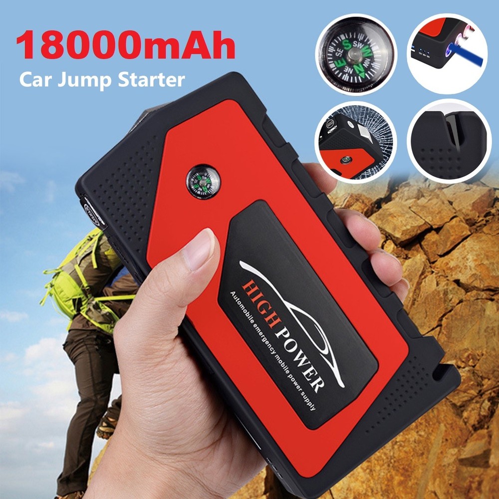 12V Car Jump Starter 18000mAh Power Bank Durable Auto