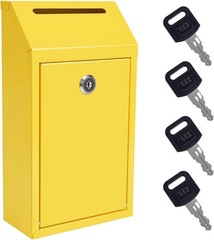 Locking Cash Box with Lock and Slot, Metal Money Donation Box with 4 Keys Wal…