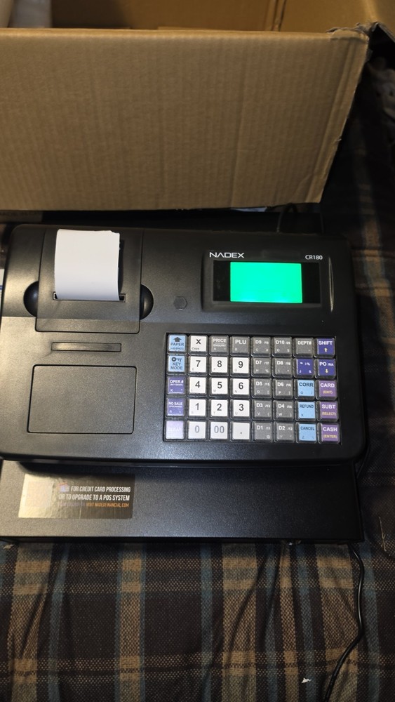 Nadex CR180 Electronic Cash Register, Steel Cash Drawer,