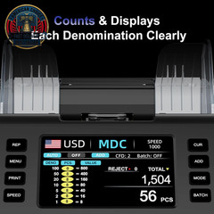 AL-923 Mixed Denomination Money Counter Machine, Value Counting with CIS/UV/MG/I