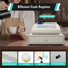 Electronic Cash Register 48 Keys Cash Management System with Thermal Printer New