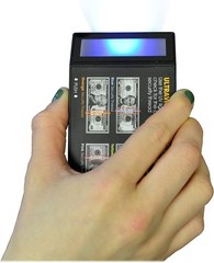 Portable UV Counterfeit Detector for Currency & IDs – Battery Powered, Black