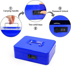 Secure Steel Cash Box with Combination Lock and Removable Tray – Metal Money …