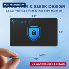 TICONN RFID Blocking Cards – 4 Pack, Premium Contactless NFC Debit Credit Card P
