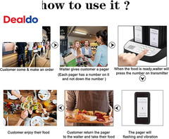 Restaurant Pager System, 16 Wireless Pagers for Restaurants, Set with Vibration,