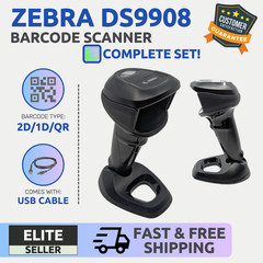 ✅Zebra DS9908 2D/1D/QR Code Barcode Scanner w/ USB cable (Black) for Square!⭐🔥