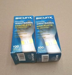 Lot of 2 Security Wristbands Sequentially Numbered 10″ x 0.75″ Yellow 100/Pack