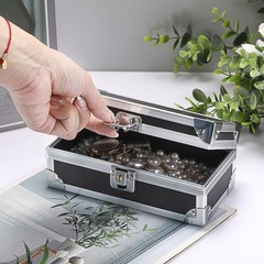 Cash Box with Lock, Aluminium Alloy Money Box for Cash Lockable Money Storage Bo