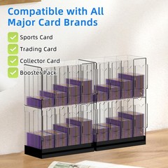 8-Slot Clear Acrylic Booster Pack Dispenser, Card Organizer with Black Base, Fit