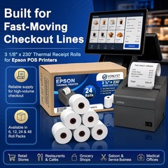 230 Thermal POS Rolls 3 1/8” BPA Free for Epson TM-T88 T70 T80 T85 H6000 T90 – 2