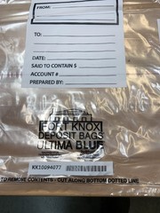 Fort Knox Deposit Bags 75ct. #630-15124 15” X 20” Clear W/pocket Tamper Evident
