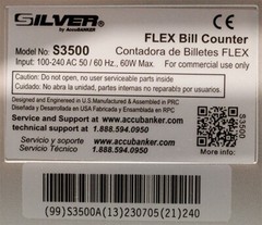 AccuBanker Silver S3500 FLEX Bill Money Cash Counter New