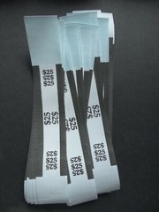 20 – Black $25 Cash Money Self-Sealing Straps Currency Bands