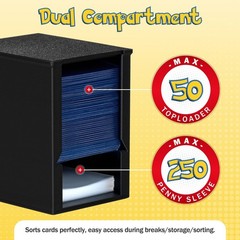 Toploader Dispenser & Penny Sleeve Holder – Dual Compartment Holds 250 Penny …