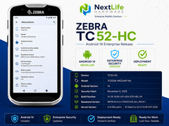 Zebra TC52 Mobile Scanner Bundle Android 14 Wi-Fi 4GB / 32GB TC520K-1HEZU4P-NA