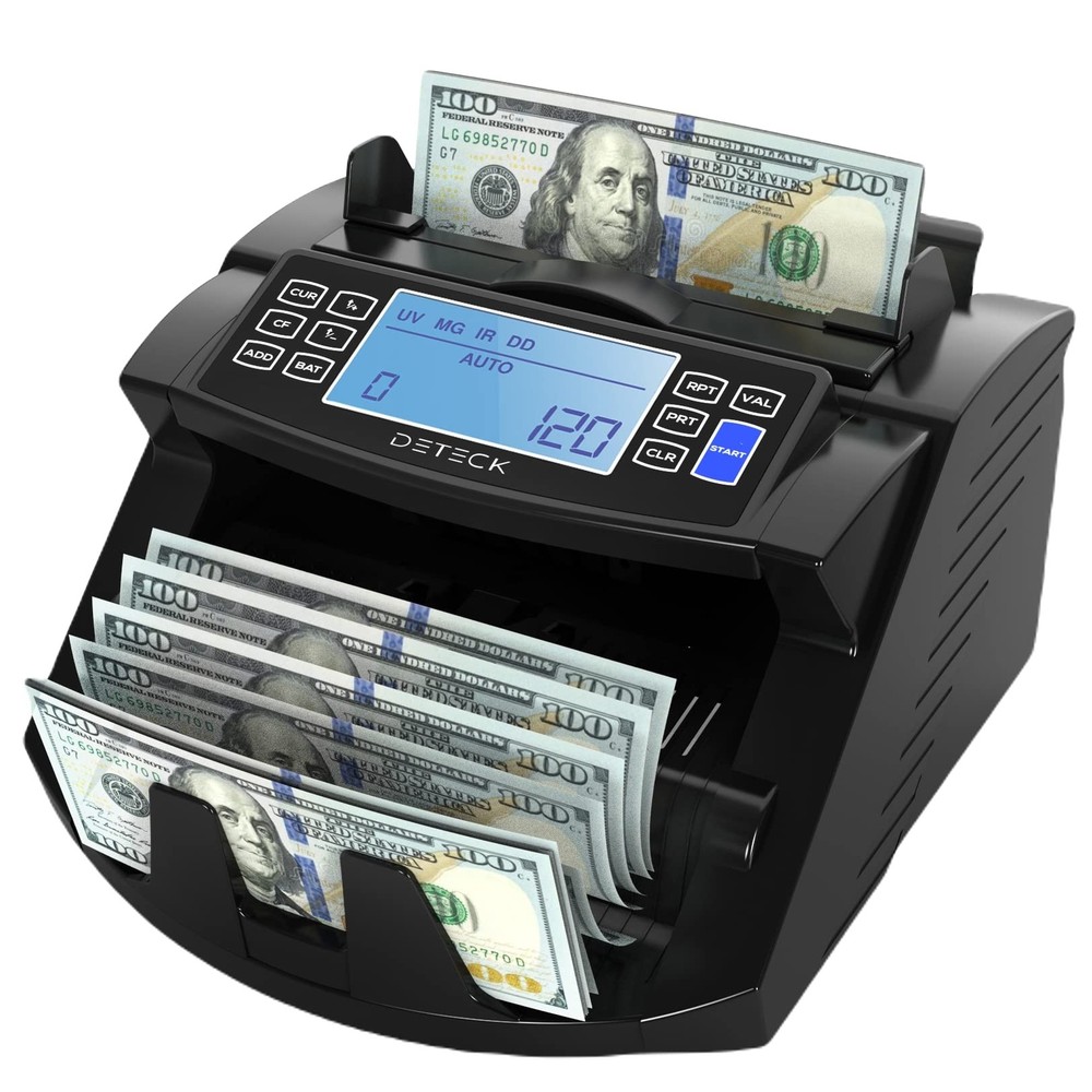 USA Money Counter Machine with Value Count – DT200 Large 4” LCD Display Cash …