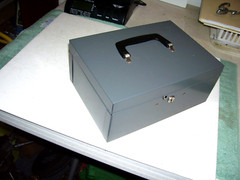 Metal Cash Box Lit-Ning USA, With Removable Drawer and 2 keys