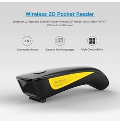 QR Code Scanner, Mini Barcode Scanner Bluetooth Compatible, Small Portable US…
