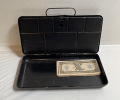 Old Metal Bank Lock Safe Safety Deposit Box Guardian, Savings, And Trust Company