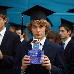Graduation Cash Gift Box Money Holder Surprise Pull Out 50 Bags DIY Blue