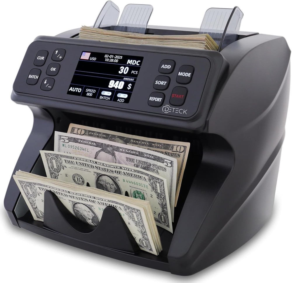 DETECK DT600 Bank Grade Money Counter Machine Mixed Denomination Value Counting