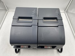 Lot of 2 Epson TM-H2000 Thermal Receipt Printer MICR & Endorser M255A