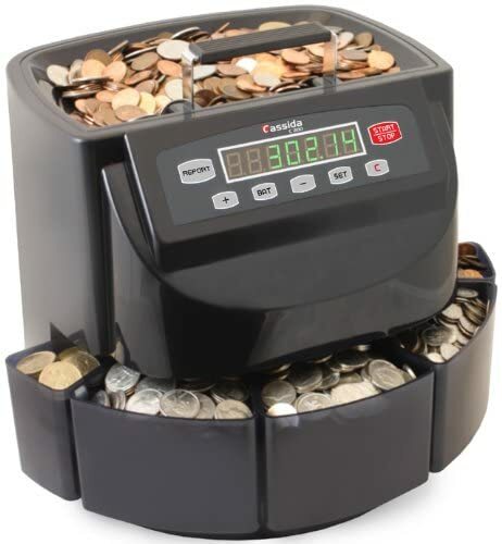 Cassida C200 Business-Grade Electronic Coin Sorter, Counter and Roller