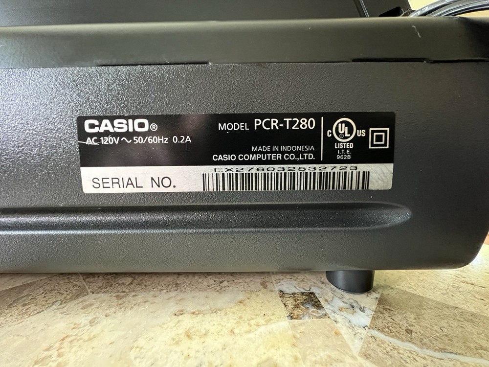 Casio PCR-T280 Electronic Cash Register w/ Receipt Printer, Lockable Drawer