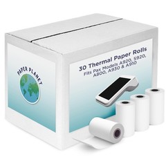 Thermal Receipt for Pax Terminal Printers by Planet | 30 Rolls | with A920 S9…