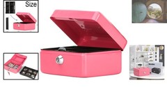 Small Secure Cash Box with Key Lock and Tray – Ideal for Organizing Valuables