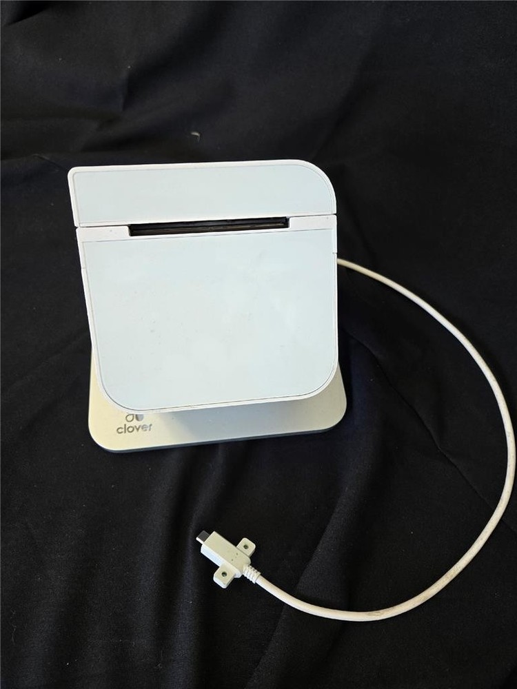 “= Clover P500 Station Printer With Cord White Silver 6-1/2” Tall Retail
