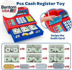Calculator Cash Register Toy Gift for Kids Age 3, 4, 5, 6, 7, 8+ Year Old, 103 P