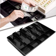 Cash Register Drawer Insert Tray with 5 Bill/4 Coin Compartments Money